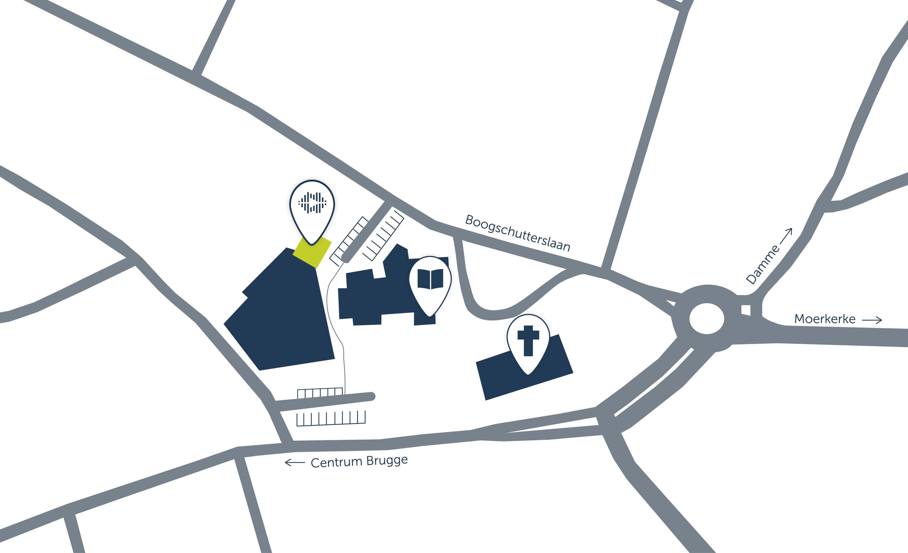 Kaart met locatie Hoorcentrum Aerts Brugge (Sint-Kruis)